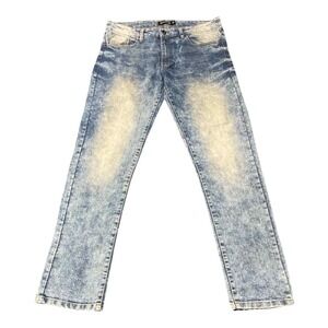 Southpole‎ Jeans Mens 32x32 Blue Skinny Acid Wash Faded Denim Streetwear